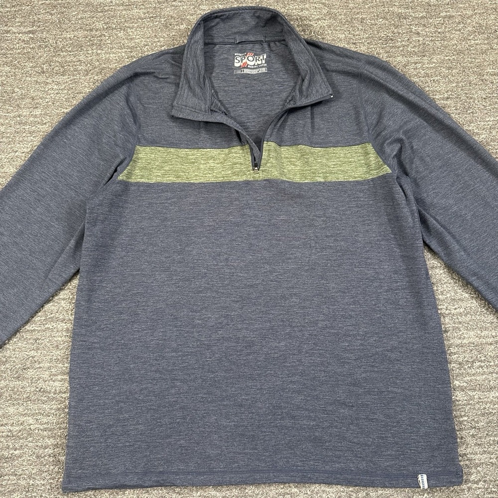 Marine Layer Weekend Sport Performance 1/4 Zip Pullover Men XL Blue Golf Active